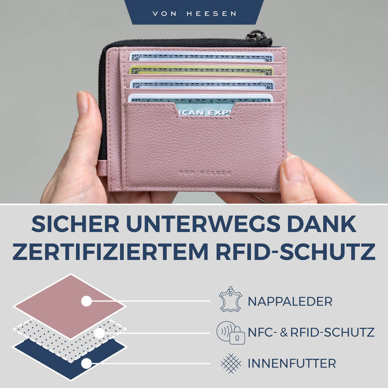 Kartenetui mit RFID-Schutz & 10 Kartenfächer (Genarbt)