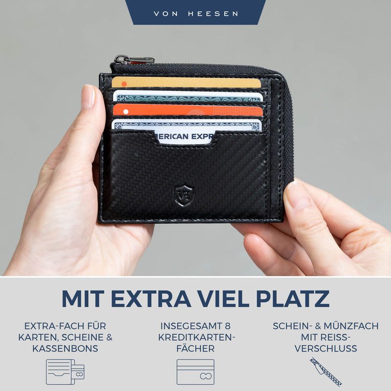 Kartenetui mit RFID-Schutz & 10 Kartenfächer (Genarbt)