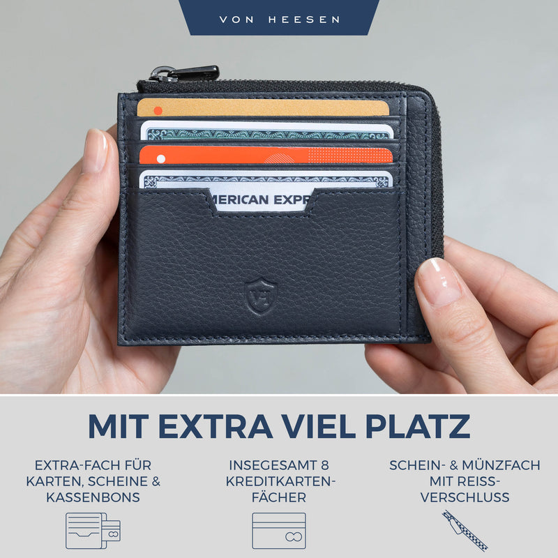 Kartenetui mit RFID-Schutz & 10 Kartenfächer (Genarbt)