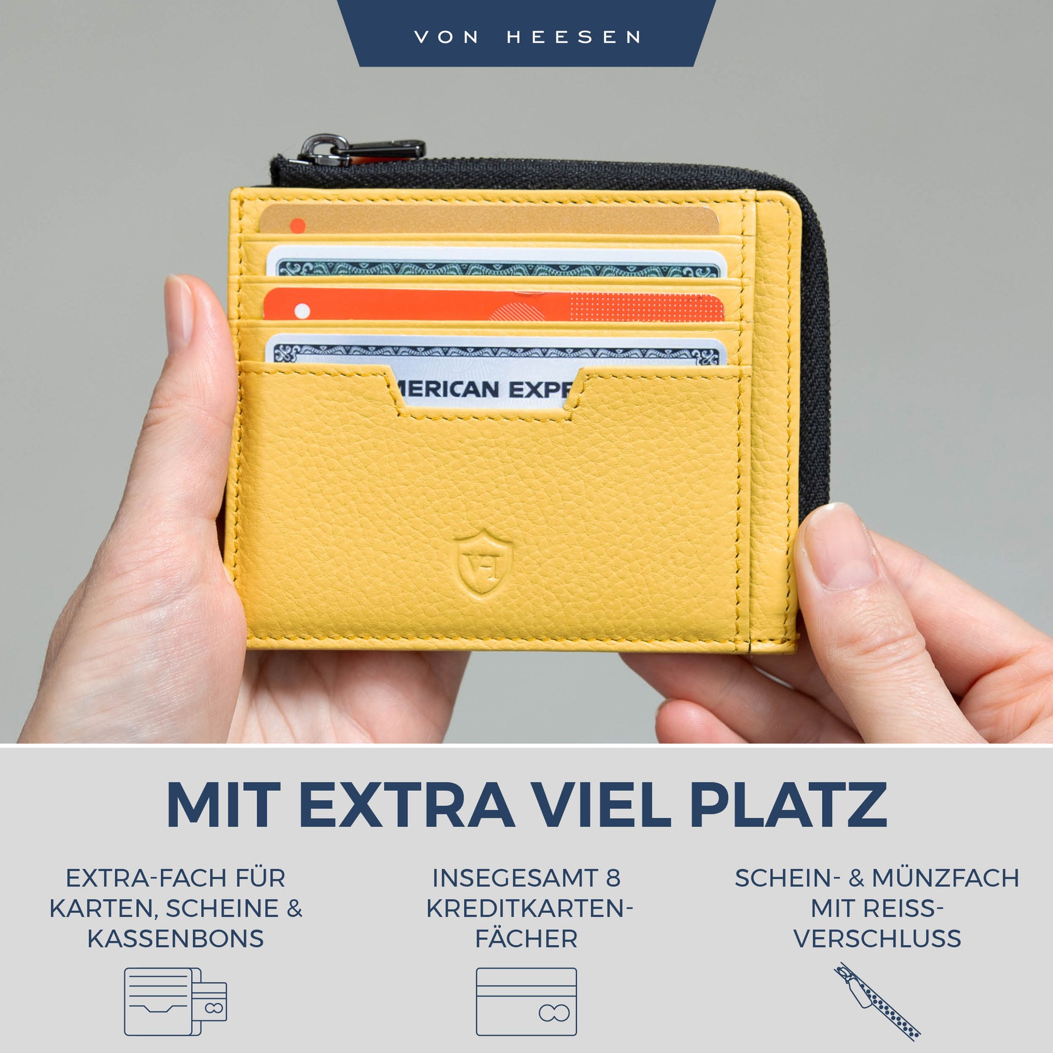 Kartenetui mit RFID-Schutz & 10 Kartenfächer (Genarbt)