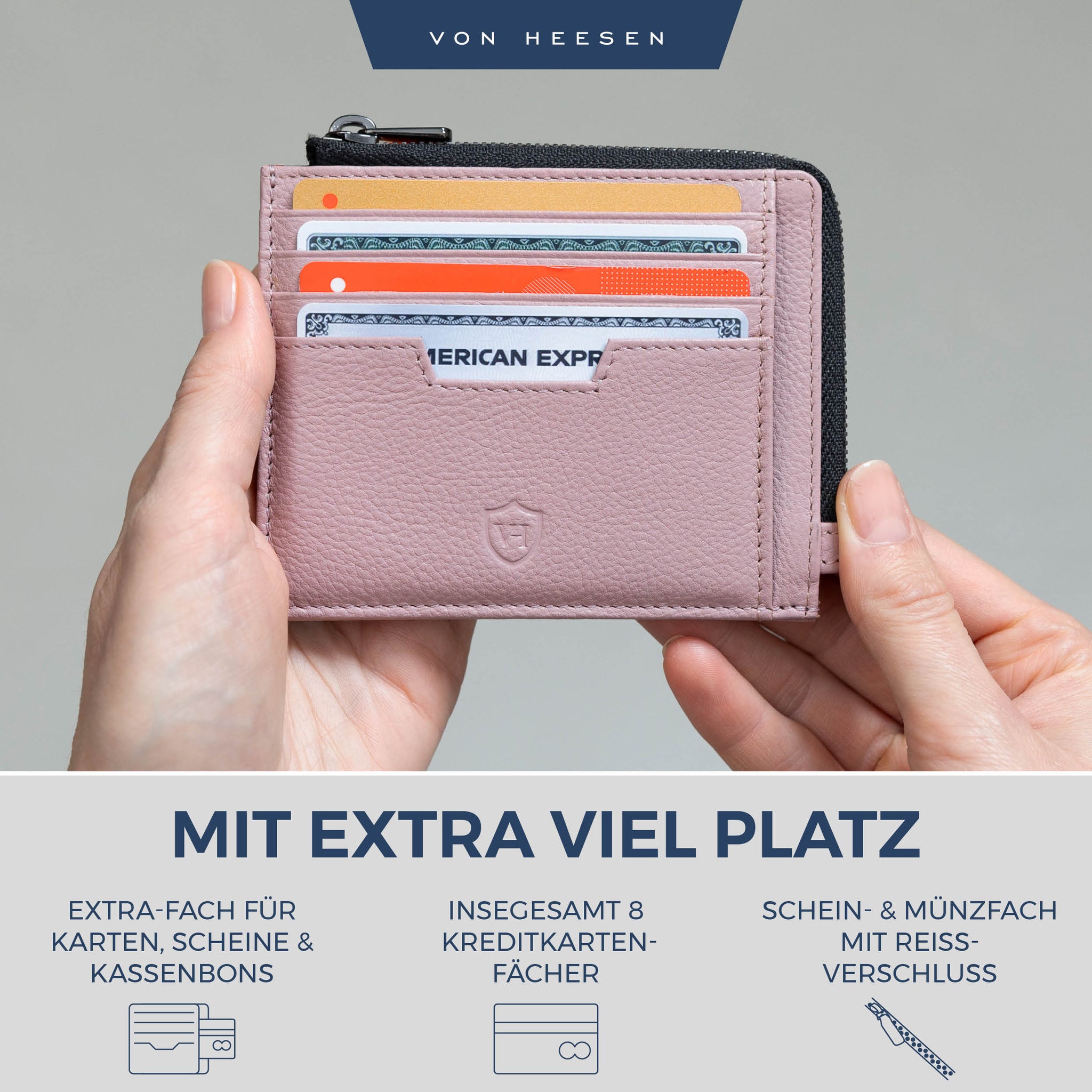 Kartenetui mit RFID-Schutz & 10 Kartenfächer (Genarbt)