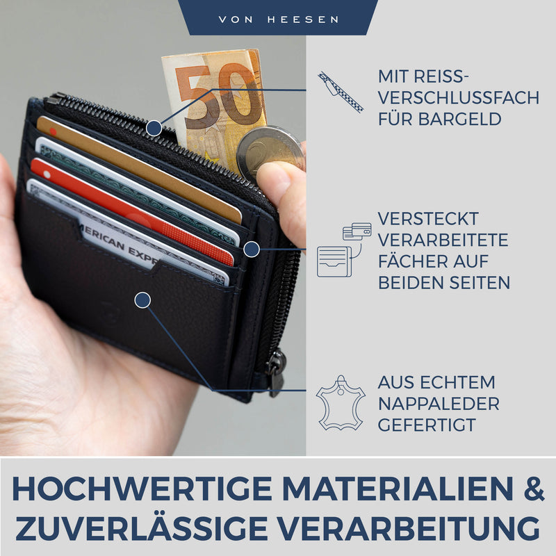 Kartenetui mit RFID-Schutz & 10 Kartenfächer (Genarbt)