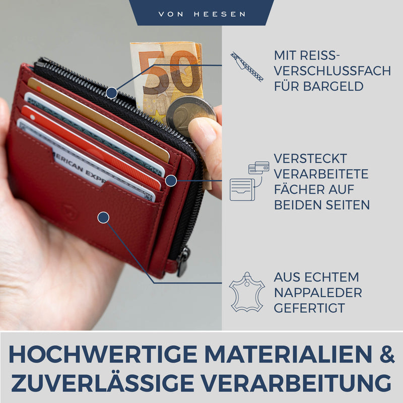 Kartenetui mit RFID-Schutz & 10 Kartenfächer (Genarbt)