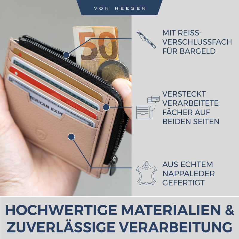 Kartenetui mit RFID-Schutz & 10 Kartenfächer (Genarbt)