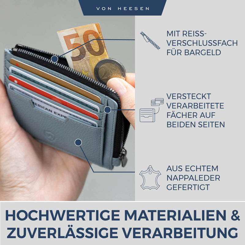 Kartenetui mit RFID-Schutz & 10 Kartenfächer (Genarbt)