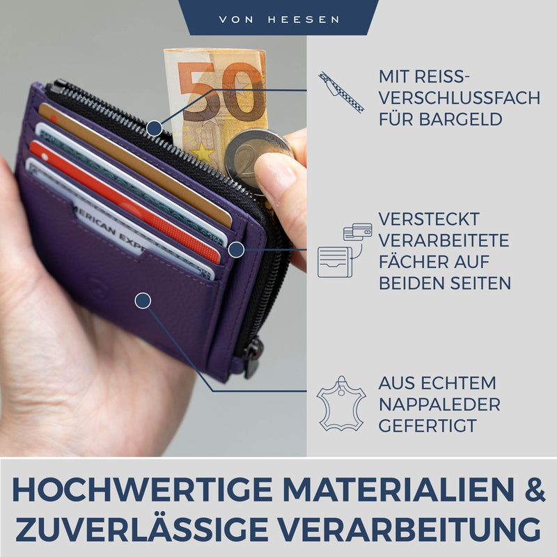 Kartenetui mit RFID-Schutz & 10 Kartenfächer (Genarbt)