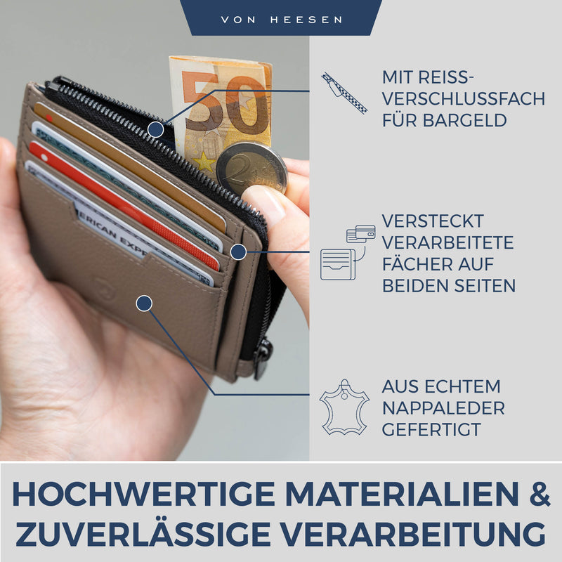 Kartenetui mit RFID-Schutz & 10 Kartenfächer (Genarbt)