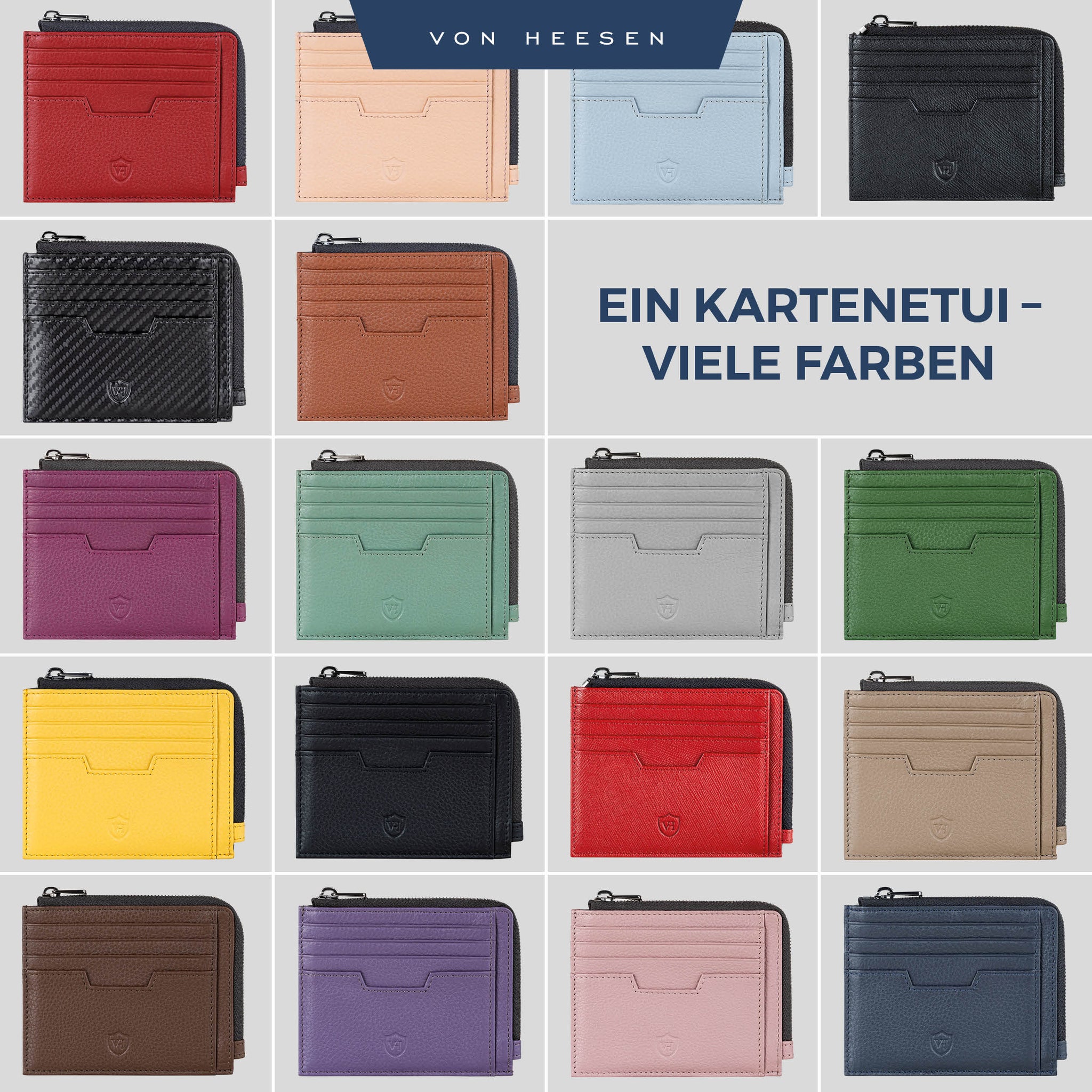 Kartenetui mit RFID-Schutz & 10 Kartenfächer (Genarbt)