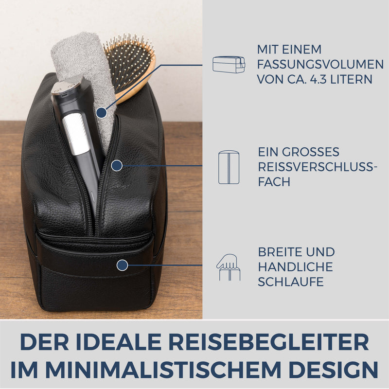 Kulturbeutel mit 1 Hauptfach (Genarbt)