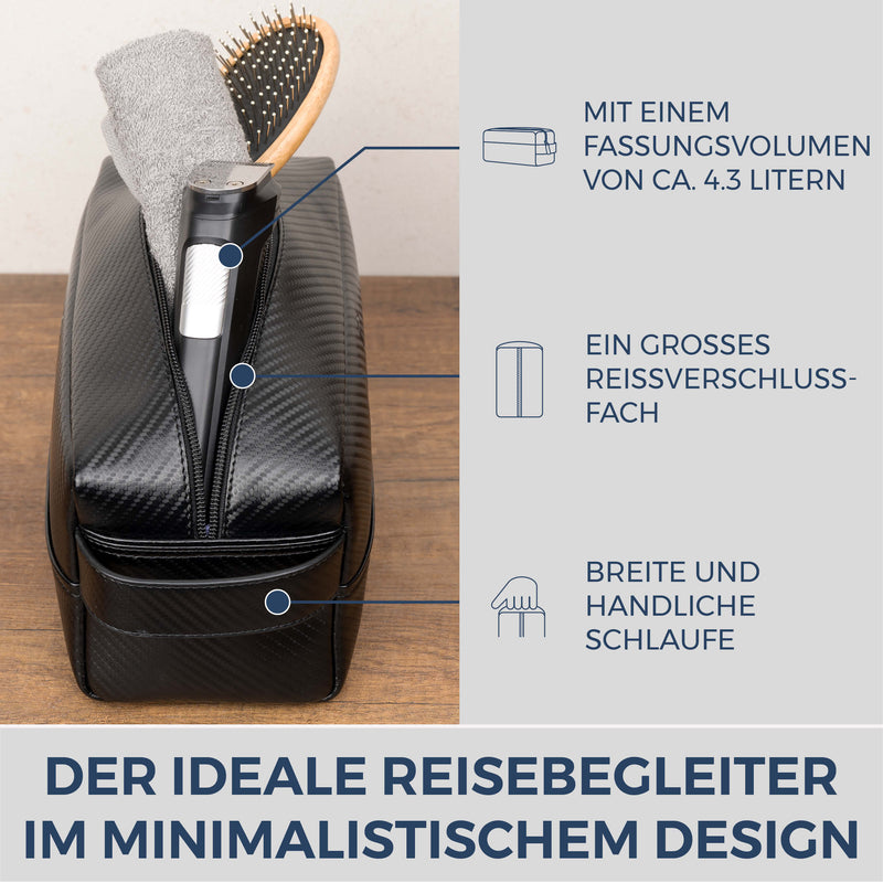 Kulturbeutel mit 1 Hauptfach (Carbon)