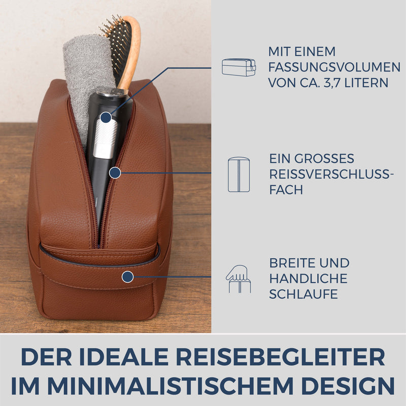 Kulturbeutel mit 1 Hauptfach (Genarbt)
