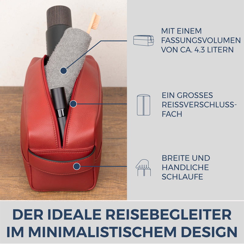 Kulturbeutel mit 1 Hauptfach (Genarbt)