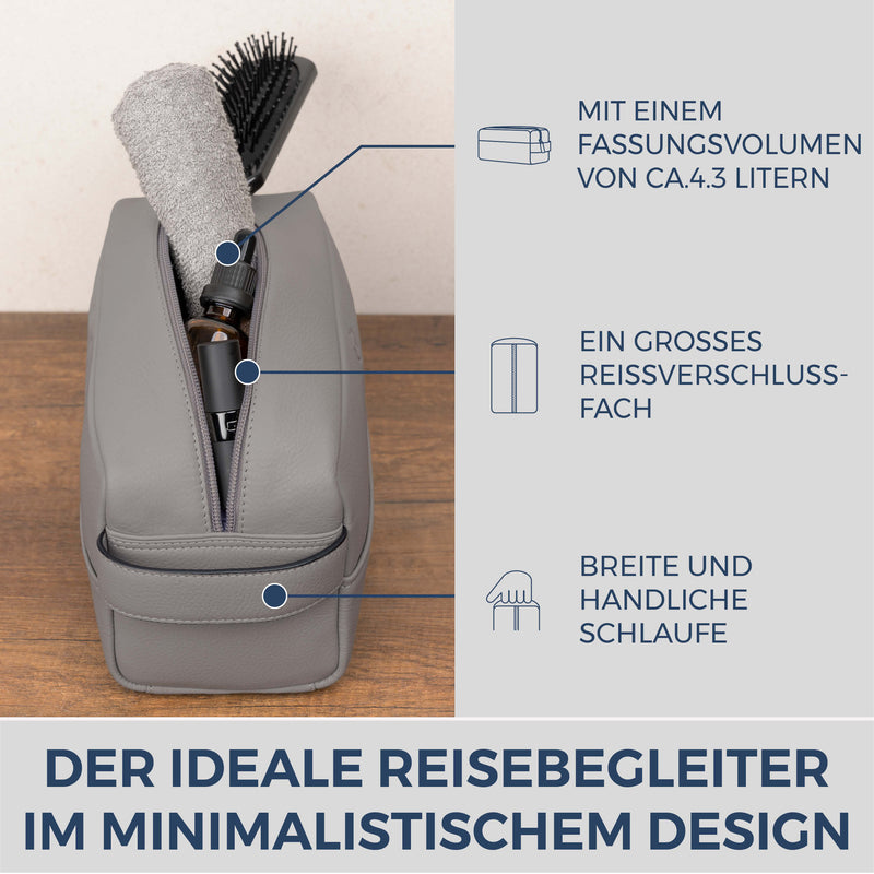 Kulturbeutel mit 1 Hauptfach (Genarbt)