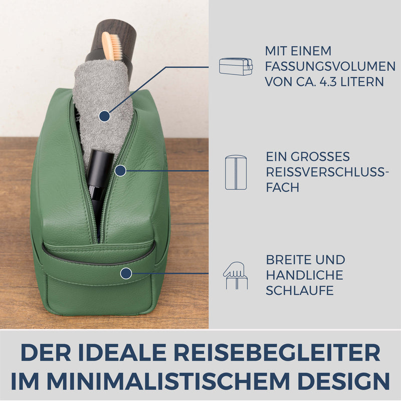 Kulturbeutel mit 1 Hauptfach (Genarbt)