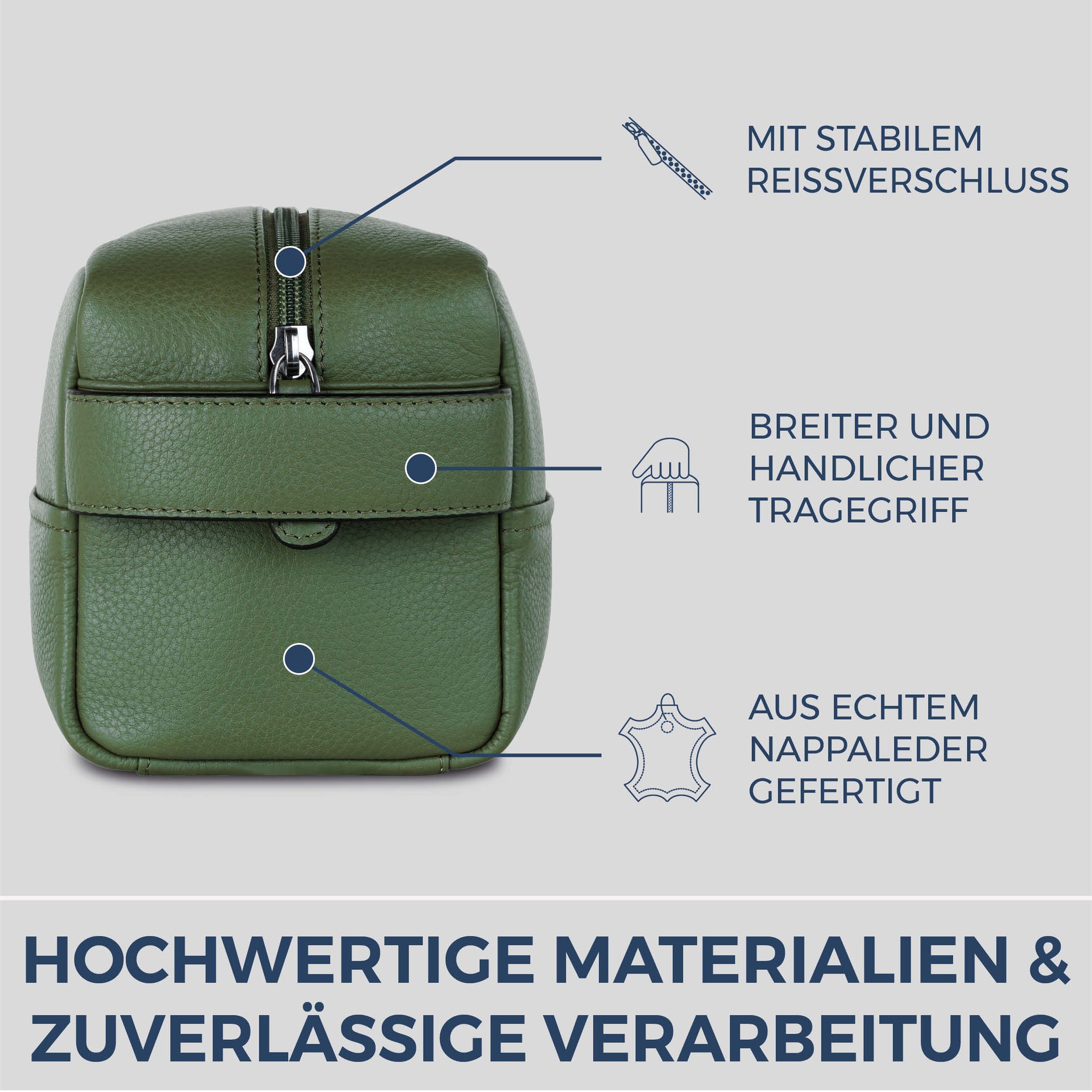 Kulturbeutel mit 1 Hauptfach (Genarbt)