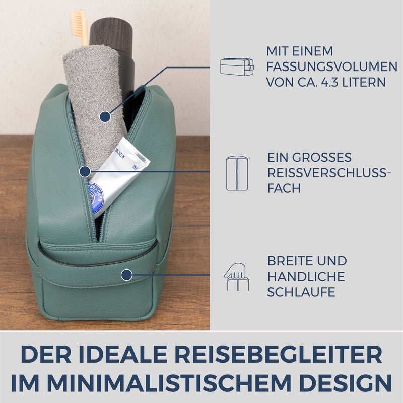 Kulturbeutel mit 1 Hauptfach (Genarbt)