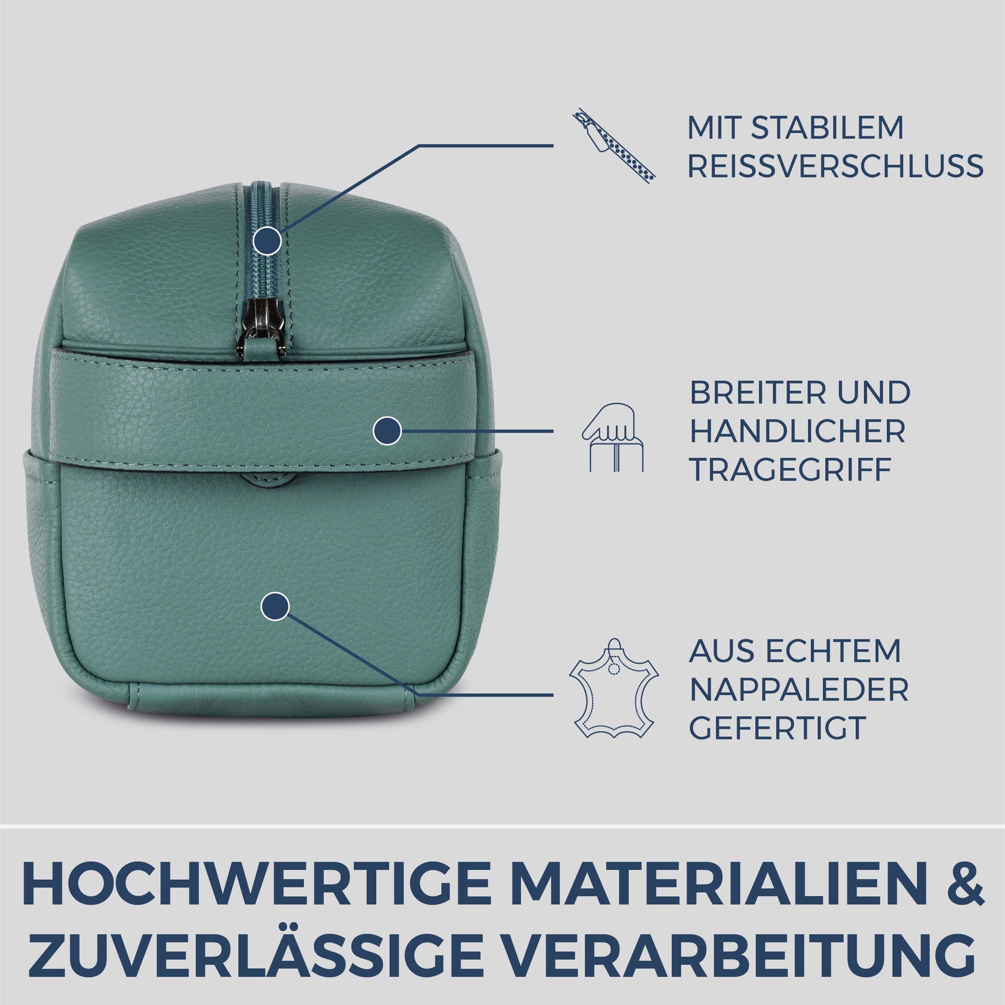 Kulturbeutel mit 1 Hauptfach (Genarbt)