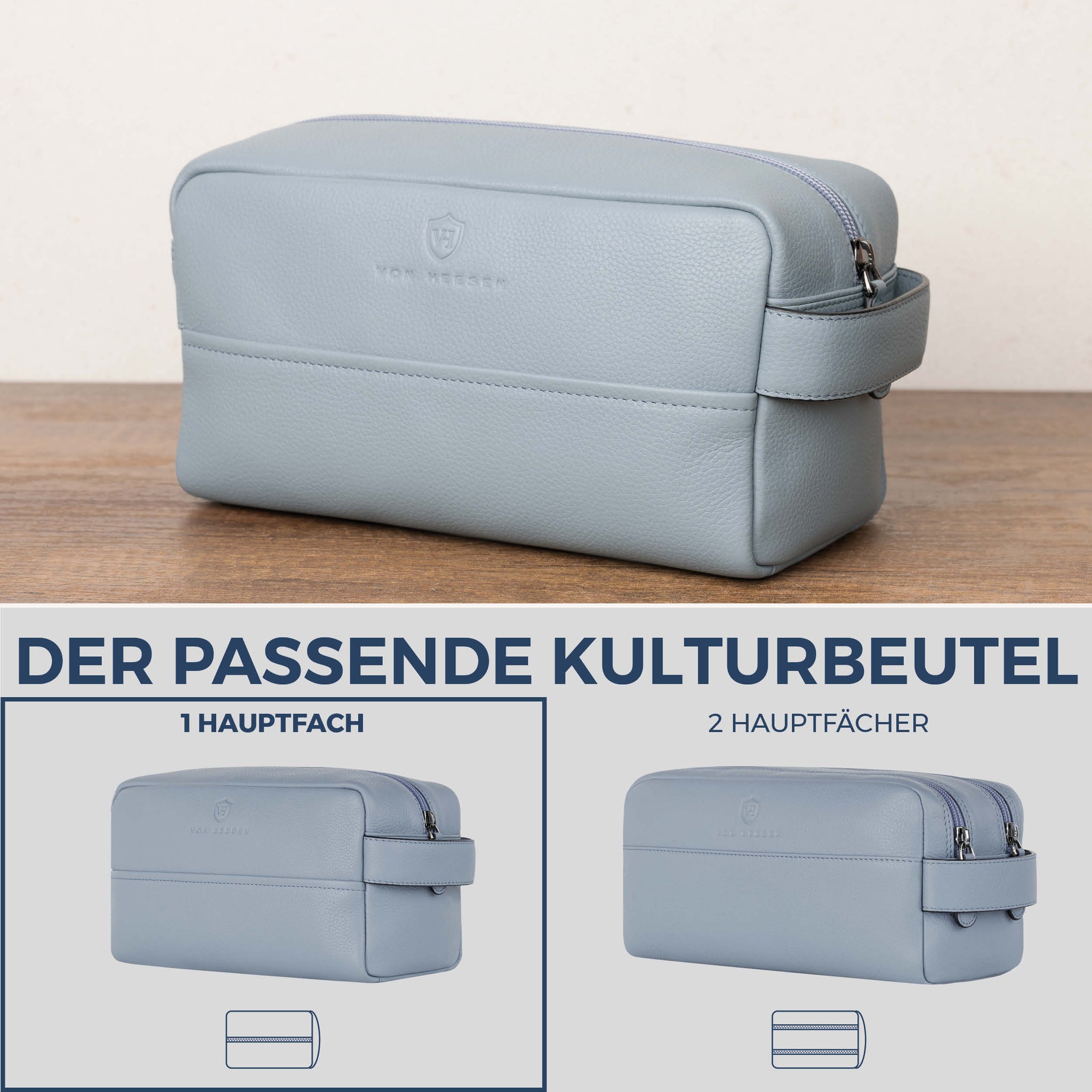 Kulturbeutel mit 1 Hauptfach (Genarbt)
