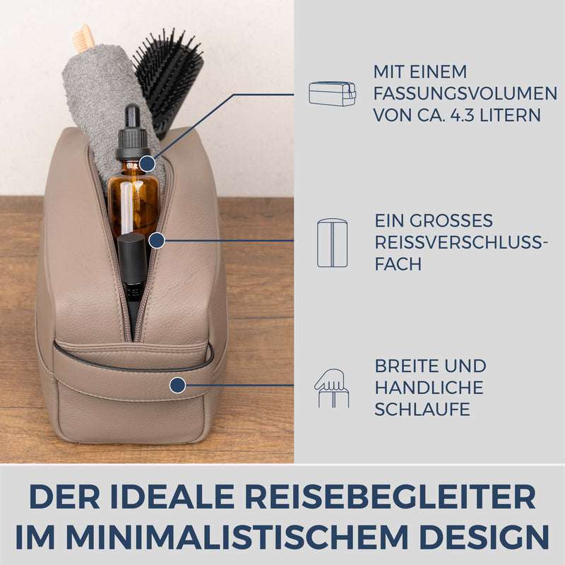 Kulturbeutel mit 1 Hauptfach (Genarbt)