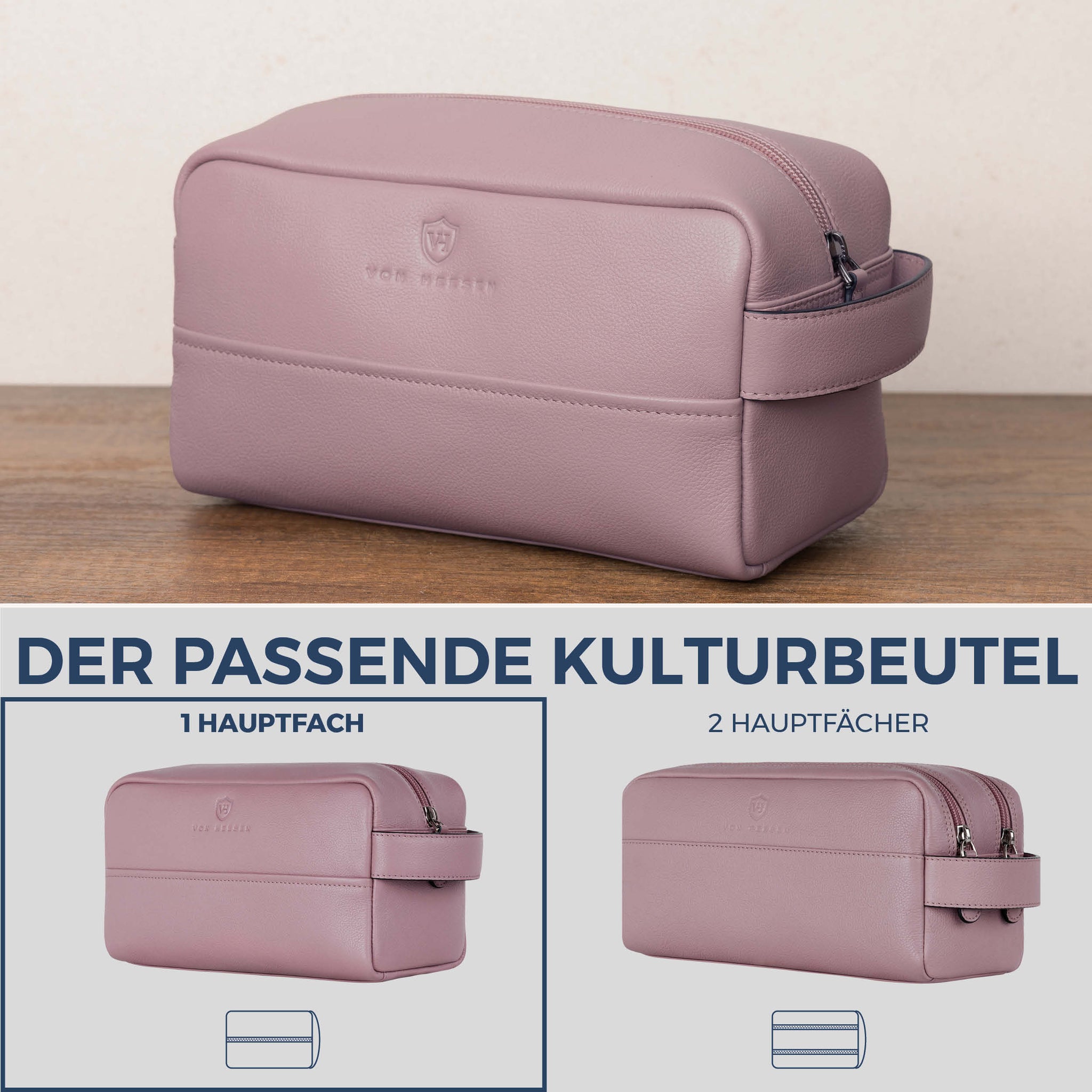 Kulturbeutel mit 1 Hauptfach (Genarbt)