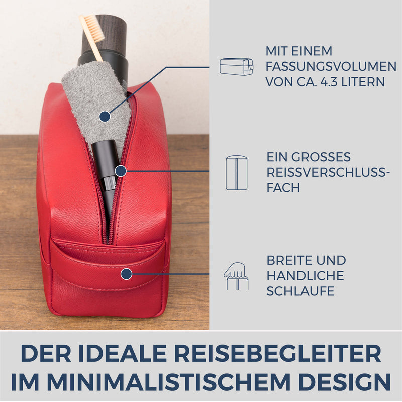 Kulturbeutel mit 1 Hauptfach (Saffiano)