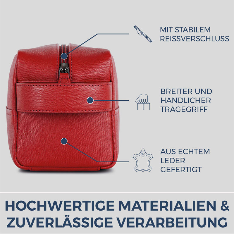 Kulturbeutel mit 1 Hauptfach (Saffiano)