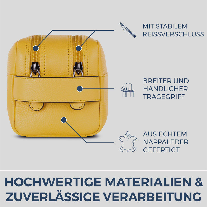 Kulturbeutel mit 2 Hauptfächern (Genarbt)