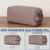 Kulturbeutel mit 2 Hauptfächern (Genarbt)