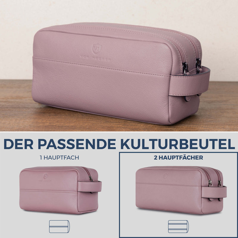 Kulturbeutel mit 2 Hauptfächern (Genarbt)