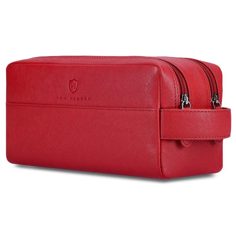 Kulturbeutel mit 2 Hauptfächern (Saffiano)