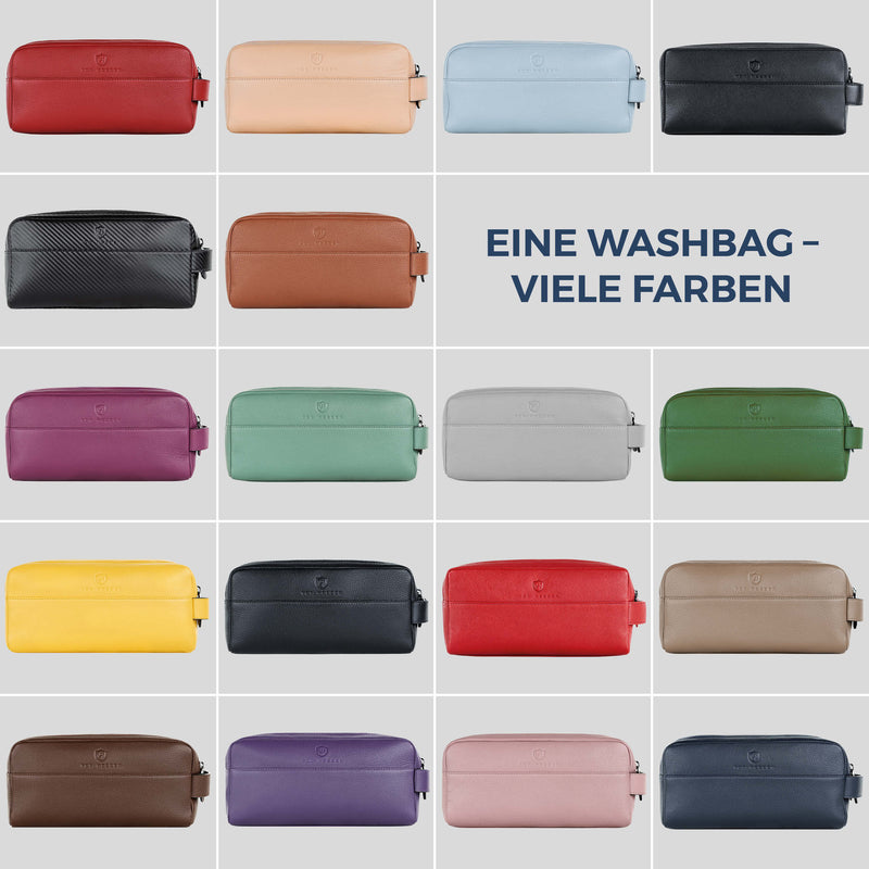 Kulturbeutel mit 2 Hauptfächern (Saffiano)