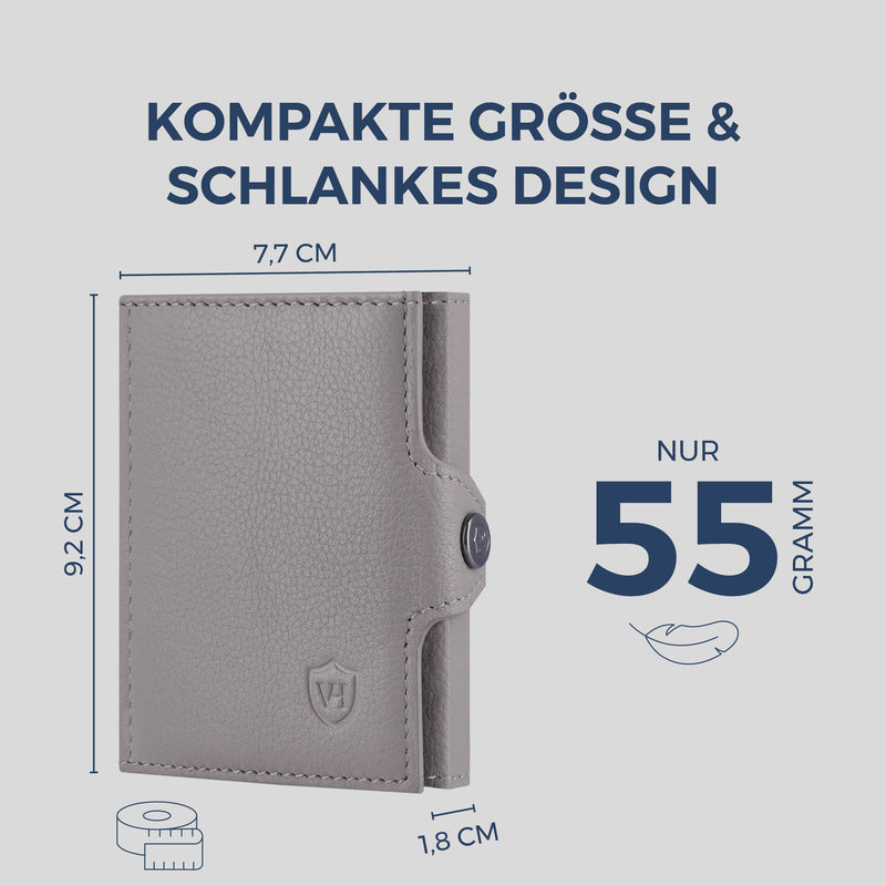 Slim Wallet mit RFID-Schutz & 8 Kartenfächer (Genarbt)