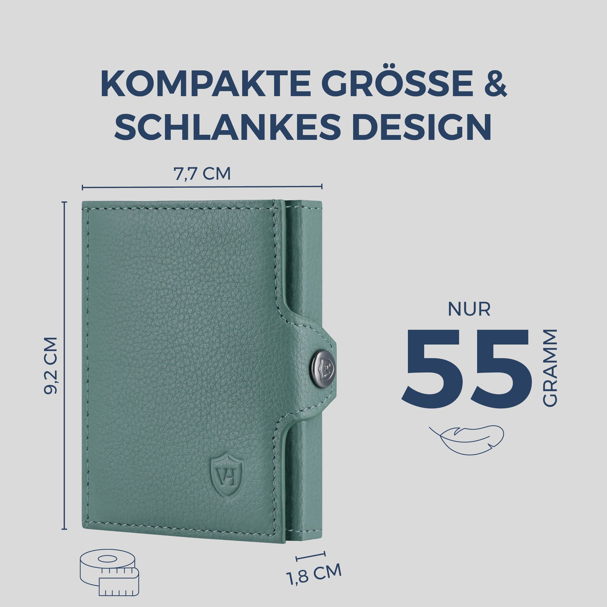 Slim Wallet mit RFID-Schutz & 8 Kartenfächer (Genarbt)