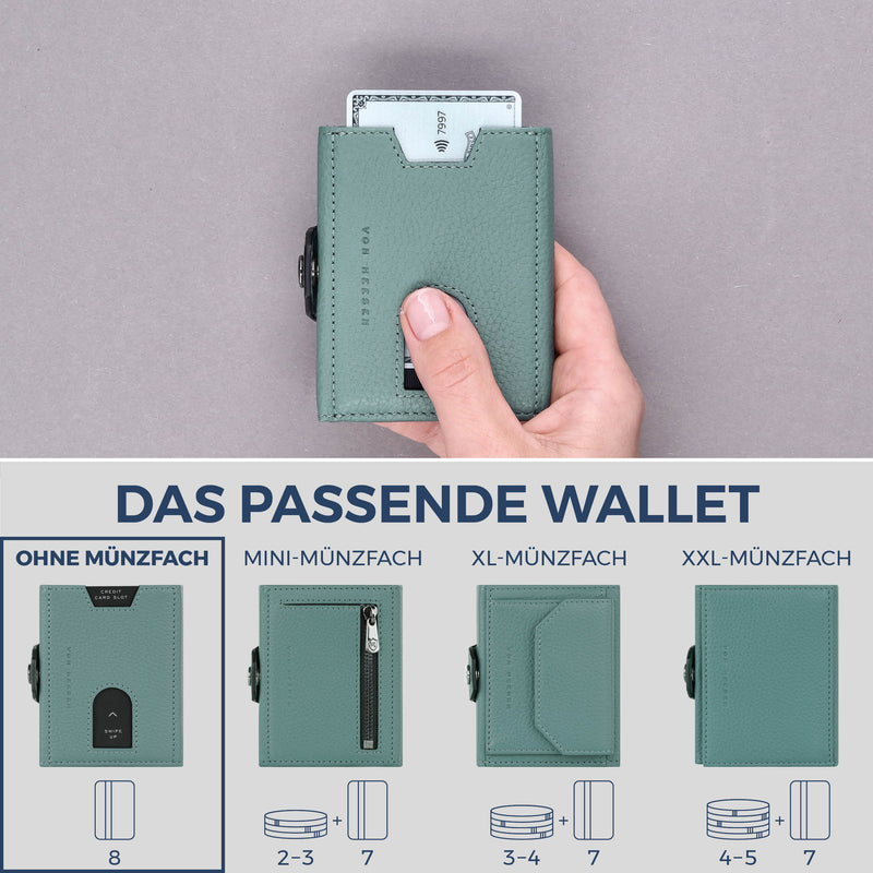 Slim Wallet mit RFID-Schutz & 8 Kartenfächer (Genarbt)