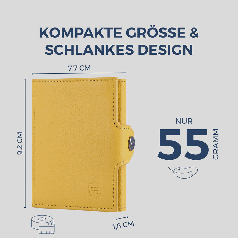 Slim Wallet mit RFID-Schutz & 8 Kartenfächer (Genarbt)