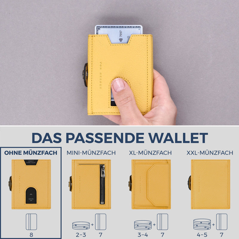 Slim Wallet mit RFID-Schutz & 8 Kartenfächer (Genarbt)
