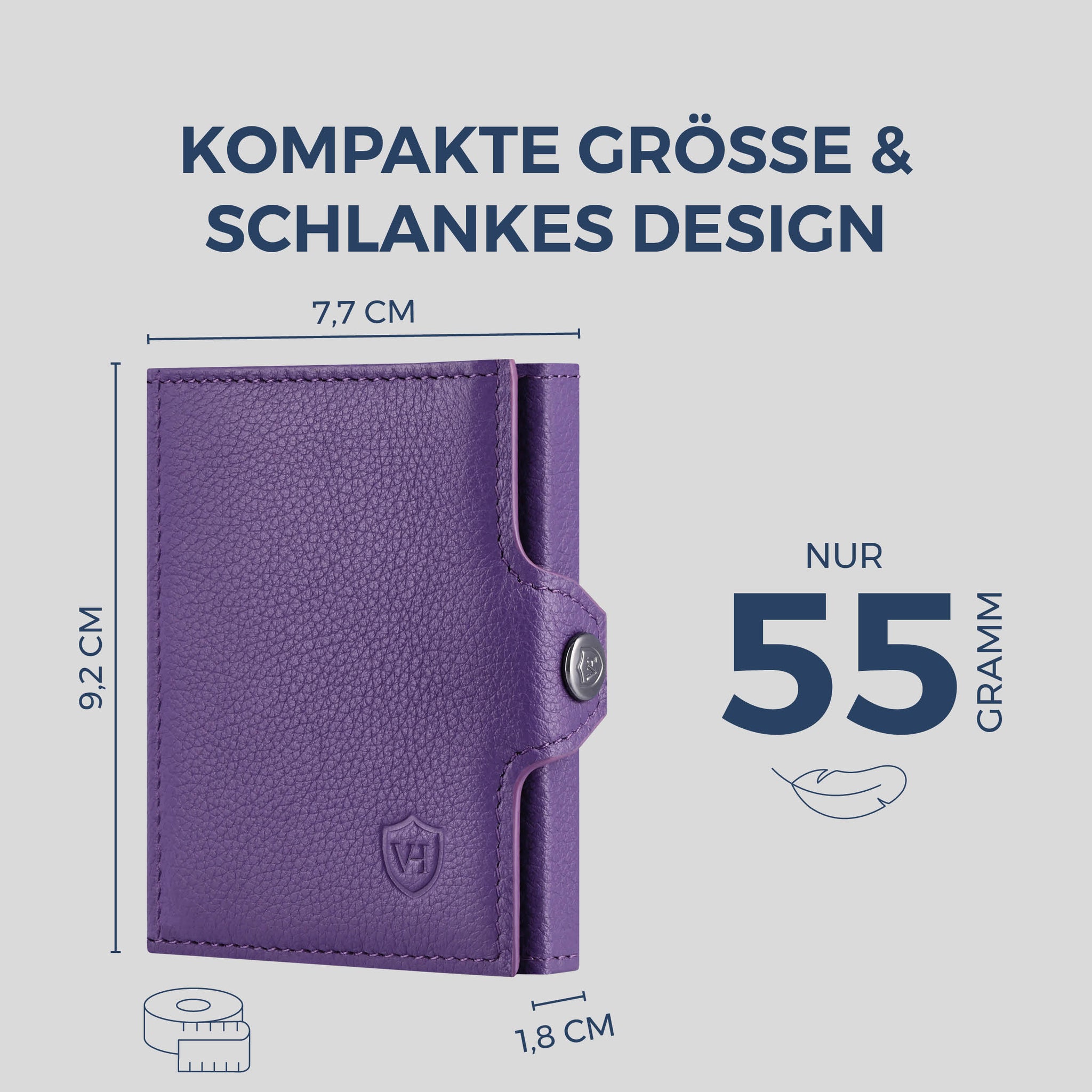 Slim Wallet mit RFID-Schutz & 8 Kartenfächer (Genarbt)