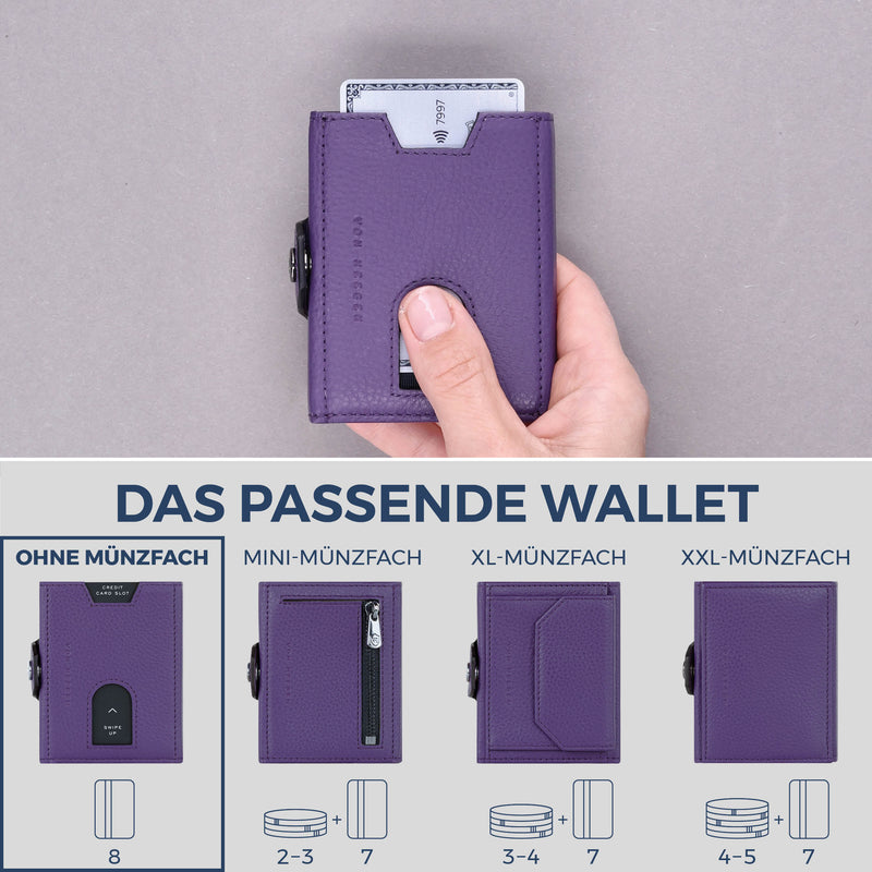 Slim Wallet mit RFID-Schutz & 8 Kartenfächer (Genarbt)