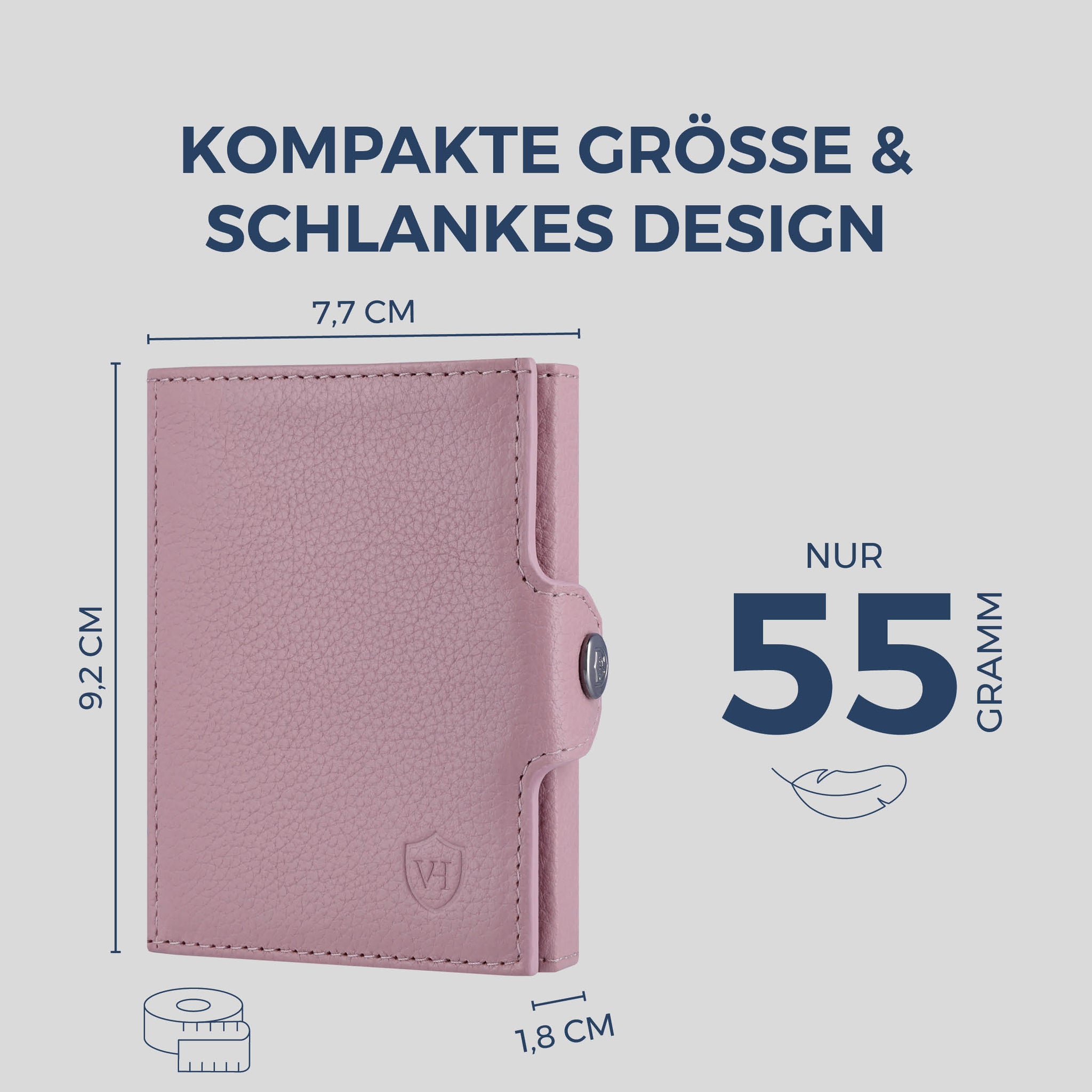 Slim Wallet mit RFID-Schutz & 8 Kartenfächer (Genarbt)
