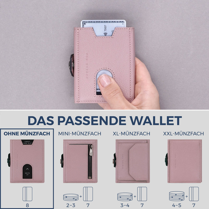Slim Wallet mit RFID-Schutz & 8 Kartenfächer (Genarbt)