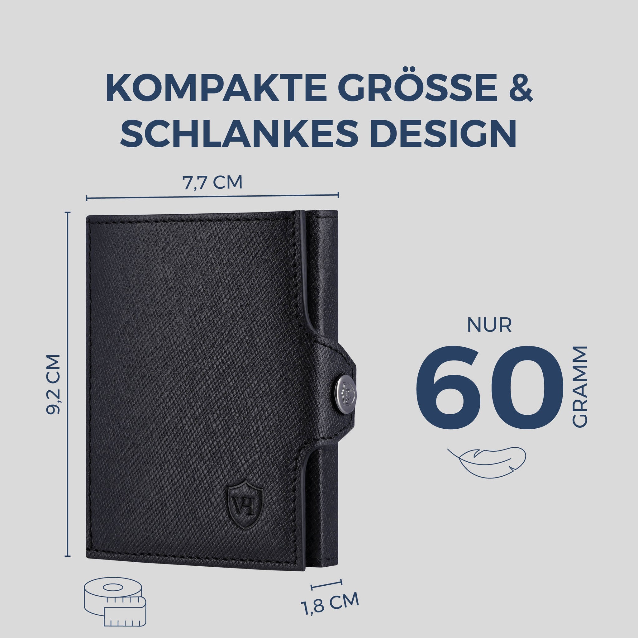 Slim Wallet mit RFID-Schutz & 8 Kartenfächer (Saffiano)