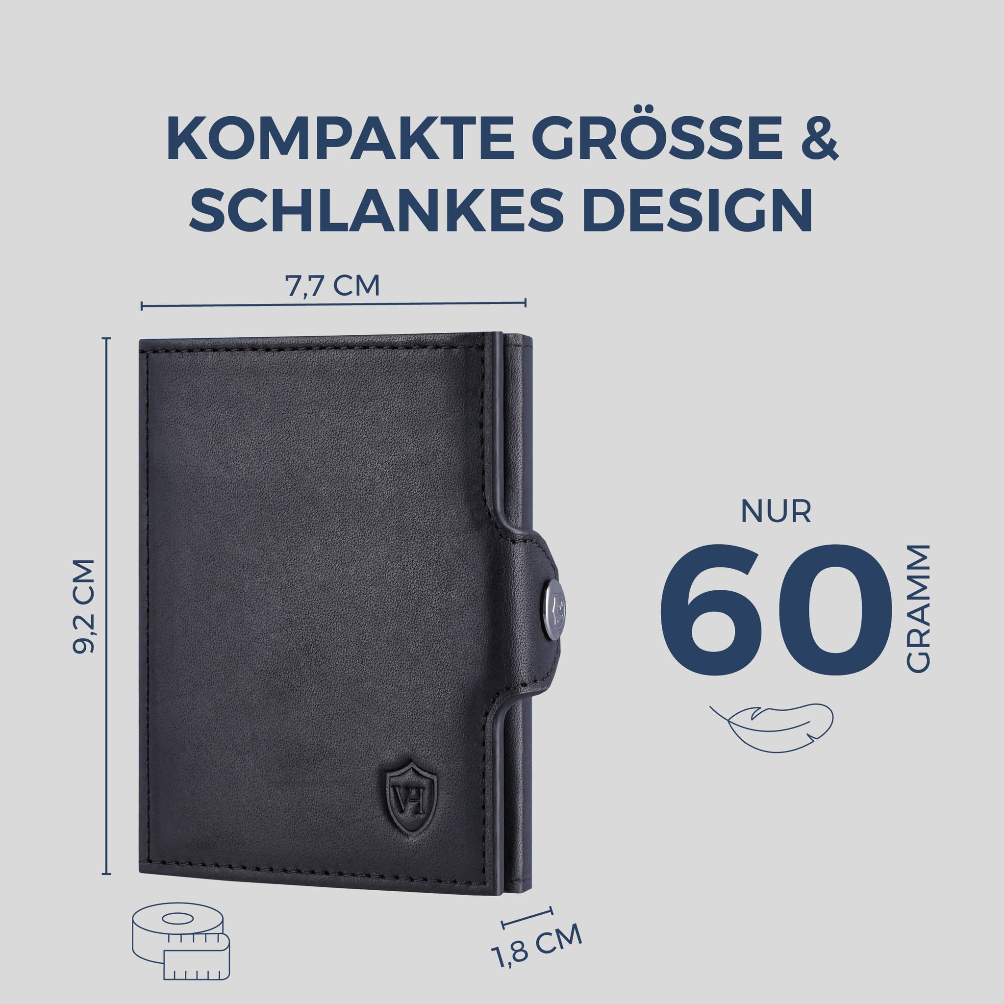 Slim Wallet mit RFID-Schutz & 8 Kartenfächer (Waxy)