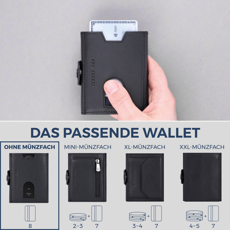Slim Wallet mit RFID-Schutz & 8 Kartenfächer (Waxy)