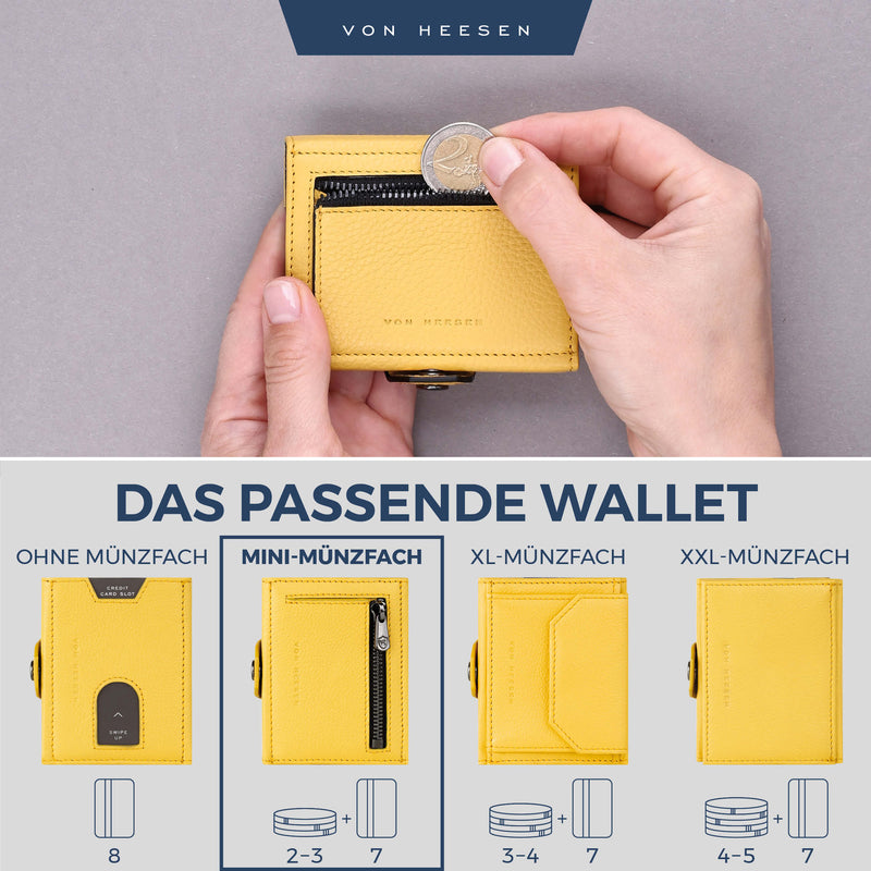 Slim Wallet mit RFID-Schutz, 5 Kartenfächer und Mini-Münzfach