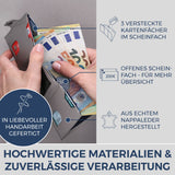 Slim Wallet mit RFID-Schutz, 7 Kartenfächer & Mini-Münzfach (Genarbt)