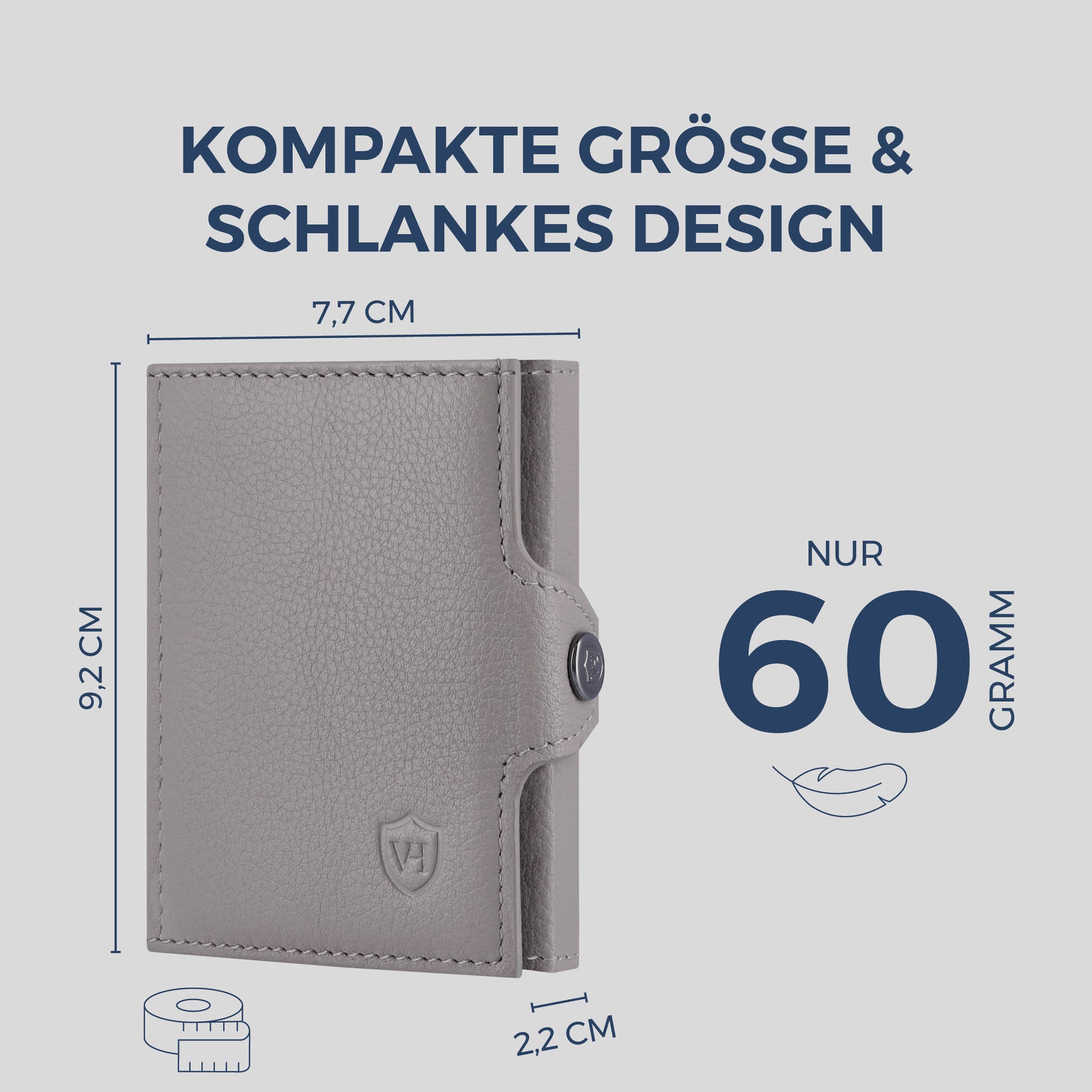 Slim Wallet mit RFID-Schutz, 7 Kartenfächer & Mini-Münzfach (Genarbt)
