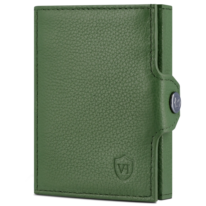 Slim Wallet mit RFID-Schutz, 7 Kartenfächer & Mini-Münzfach (Genarbt)