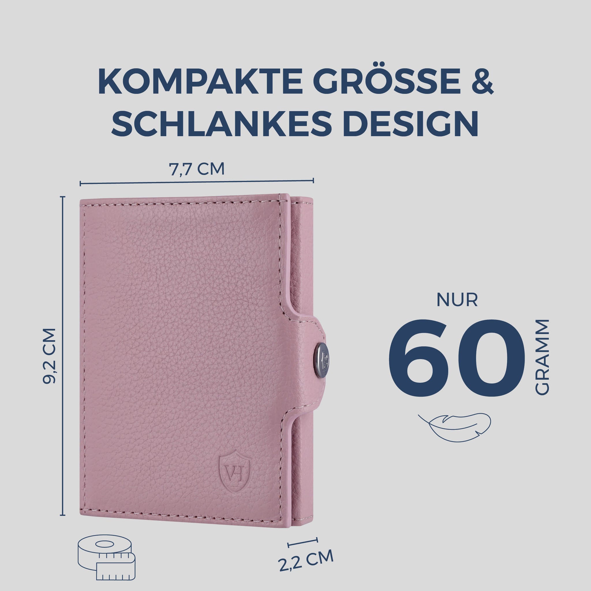 Slim Wallet mit RFID-Schutz, 7 Kartenfächer & Mini-Münzfach (Genarbt)