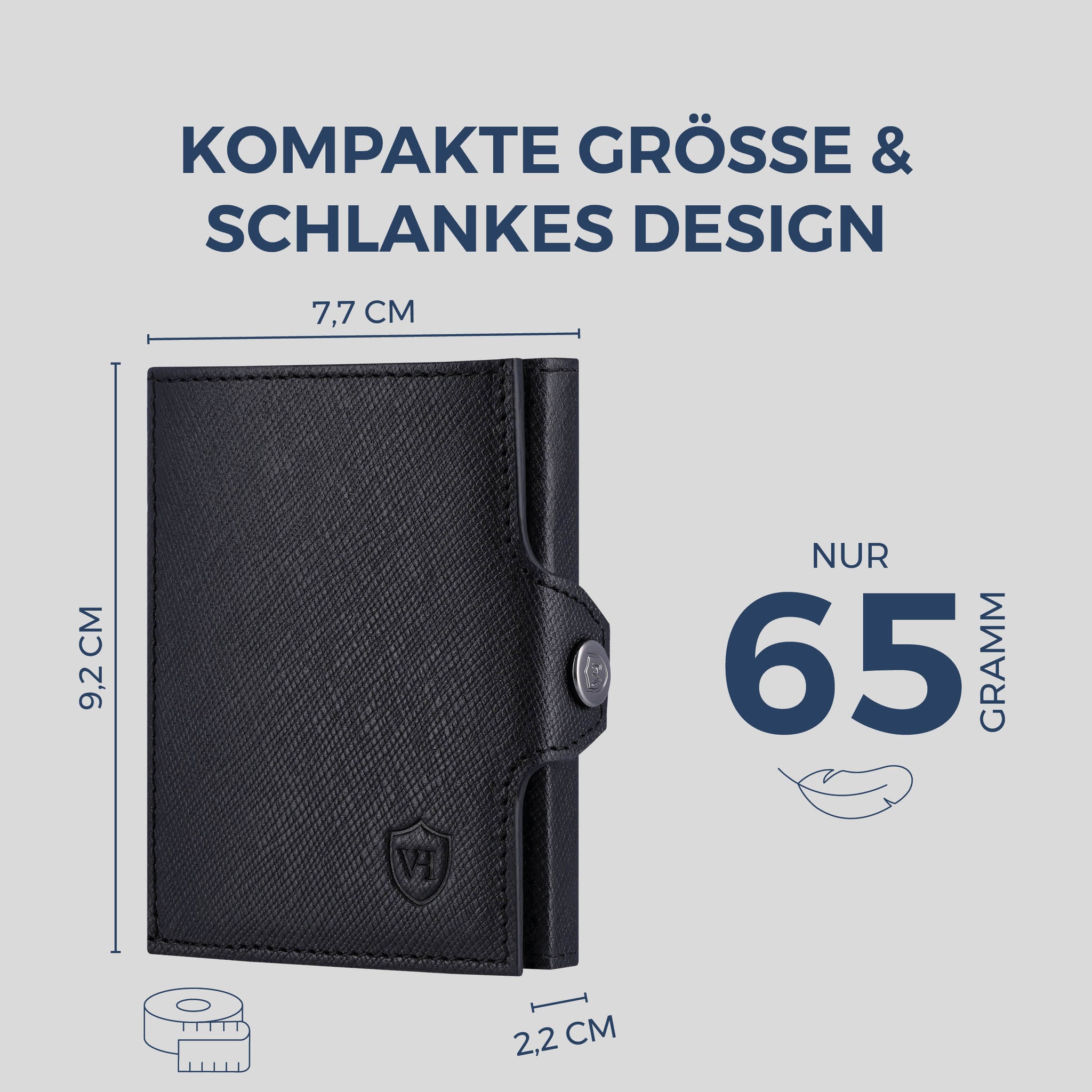 Slim Wallet mit RFID-Schutz, 7 Kartenfächer & Mini-Münzfach (Saffiano)