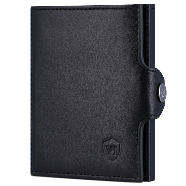 Slim Wallet mit RFID-Schutz, 7 Kartenfächer & Mini-Münzfach (Glatt)